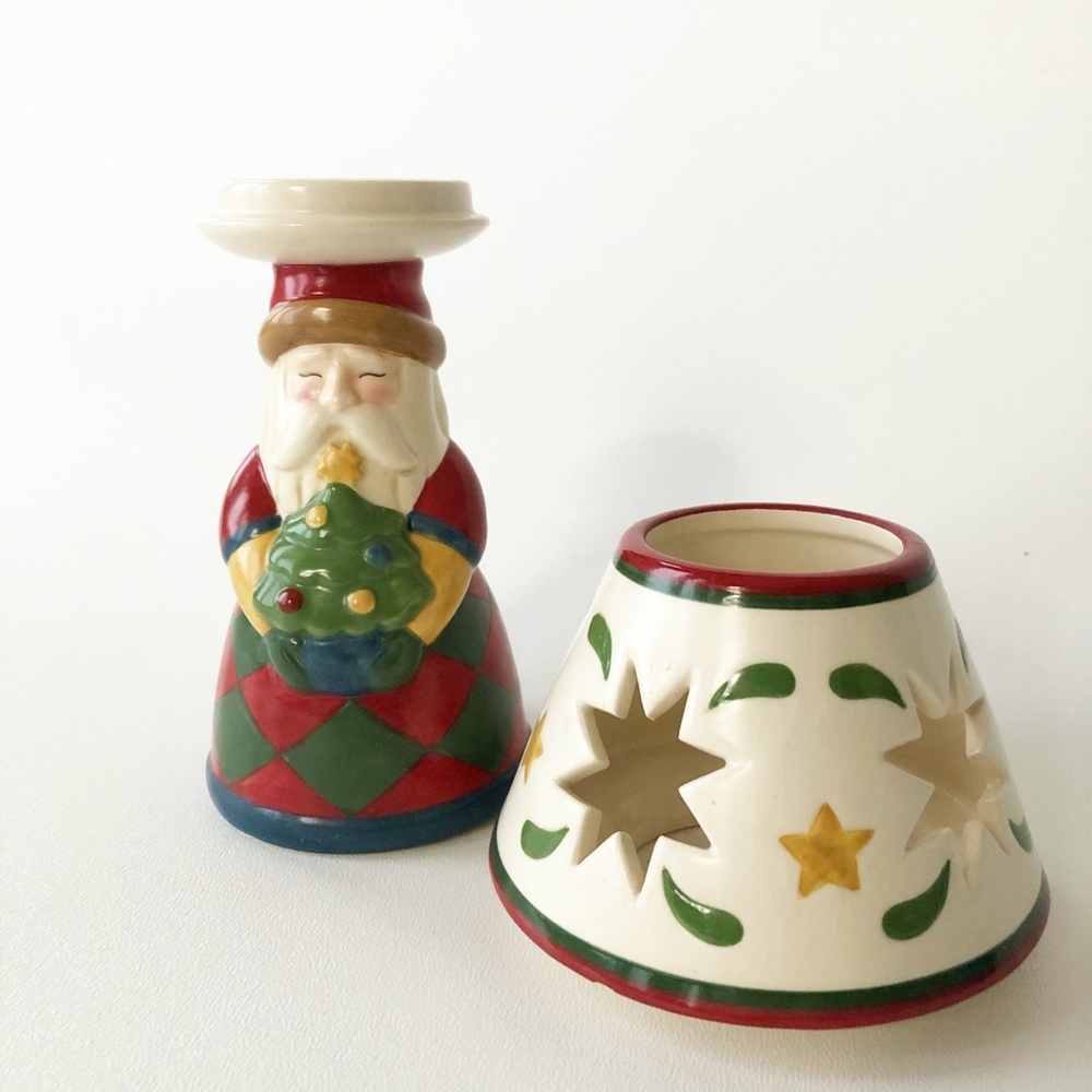 Jim Shore Heartwood Creek Santa Tea Light Lamp - Picture 4 of 12